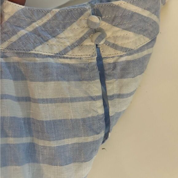 Sigrid Olsen 100% Linen Blue White Striped Halter Midi Summer Dress Size 4 - Picture 3 of 10
